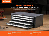 Drill Bit Dispenser Cabinet, Five-Drawer Bit Organizer Cabinet for 33/64" to 63/64" Steel V952-ZTFPGJX3364D1XNGFV0