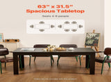 Rectangle Dining Table, 63 inch Length Large Wood Tables for 4-6 Person, Modern Dinner Furniture, V952-ZFXCZBKTZQMDUVESOV0