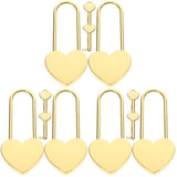 6-Piece Heart Shaped Padlock Set, Metal Locks for Diary, Box, Crafts, and Small Locking Needs V1369-AZ3-W-12859