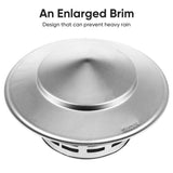 Stainless Steel Chimney Cap Plated Silver Longevity and Efficiency 2Pcs V1369-AZ3-W-18022