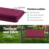 Gardeon Outdoor Swing Chair Garden Bench Furniture Canopy 3 Seater Wine Red GSC-BST-3S-WR