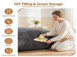 Artiss 3 in 1 Bean Bag Chair Cover Convertible Bean Bag for Adults, Corduroy Stuffed BD-COVER-3IN1-GR
