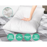 Giselle Bedding Goose Feather Down Pillow Luxury Twin Pack PILLOW-GOOSE-WALLX2