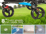 Alston 2 In 1 Foldable X-Fold Mobility Walker Rollator Chair Aid 8 Inch Wheel Max Load 136KG with V985-MOBILITYWALKER