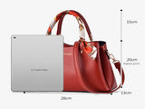 Dark Large Capacity Lychee PU Leather Tote Handbag - Elegant Women's Satchel Crossbody Bag with V888-ELOSUNG55316-2