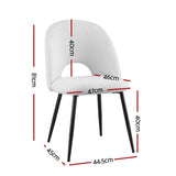 1 Set of 2 Artiss Dining Chair Boucle Sherpa DINC-B-SHP-WHX2