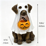 Halloween Dog Candy Bowl Decoration, Cute Dog Figurine with Candy Dish, Freestanding Halloween Trick V1369-AZ3-W-21692