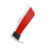 Heavy-Duty Push Broom Head Red PP Steel Wire for Outdoor Use 4Pcs V1370-AZ4-08750