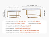 Nesting Coffee Table Set of 2, 700 mm Round Coffee Table, Nesting Tables for Small Place, Vintage V952-QTZTMYXKJTT2V611W001V0
