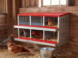 Pawz Chicken Nesting Box 6 Hole 2-Tier Roll Away Egg Collection Galvanized Coop PT1417-RD-AU