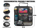 Car Back Organizer with Touch Screen Tablet Holder 9 Storage Pockets Kick Mats Back Protectors V1263-JX-1746