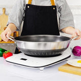 Double Ear 304 Stainless Steel 36cm Non-Stick Stir Fry Cooking Kitchen Wok Pan with Lid Honeycomb V255-36CM-EAR-LID