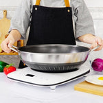 Double Ear 304 Stainless Steel 38cm Non-Stick Stir Fry Cooking Kitchen Wok Pan with Lid Honeycomb V255-38CM-EAR-LID