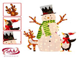 Christabelle 1.2m Christmas Snowman Display Indoor Outdoor with LED Lights and Animals Decorati MHA501