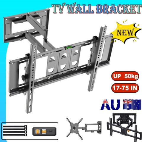 Full Motion Wall Mount TV Bracket Swivel & Tilt LED17 32 40 43 50 55 60 65 70 75 Double arm V201-W12850595