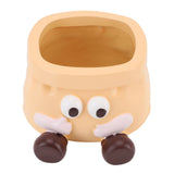 Succulent Pot Resin Cute Decorative Planter with Drainage for Ornament Entryway Key Storage Yellow V1294-YM0901-3111250025111
