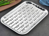 2 PCS Pans Veggie Tray Barbecue Plate Stainless Steel Seafood Storage Multipurpose Trays Outdoor V1369-AZ3-W-17489