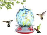 Hummingbirds Water Feeder Colorful Painting Glass Bird Feeding Tool for Garden CourtyardQ2 V1294-YM0901-3111200116912