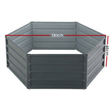 Green Fingers 2x Garden Bed 130x130x46cm Planter Box Raised Container Galvanised GARDEN-ALUMGR-13-FC2