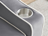 Single-seater sofa bed, equipped with USB ports and a phone holder - Beige V1316-W2564P462078