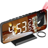 Projector Alarm Clock with Radio, Digital Clock, USB Alarm Clock Radio with Dual Alarm and 7 LED V1237-ZY-715-193
