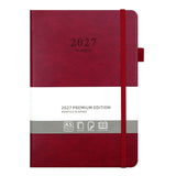 1Pcs A5 8.465.71in Leather Cover - 384 Pages Yearly Monthly Weekly Organizer with Elastic Band & V1366-AZ2-W-21370