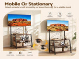 Artiss Mobile TV Stand 32-65 Inch TVs Mount 50kg with 3 MDF Shelves Lockable Wheels Adjustable Feet TV-MOUN-3T-WAL