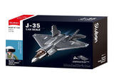 Sluban B1186 Model Kit 144 J35 Carrier Fighter Chinese Stealth Jet Plane PLAAF Building Blocks SLB1186