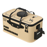 Live Fish Transport Bucket - Foldable Fishing Pail with Aeration - Portable Water Container for Bait V1366-AZ2-W-16423