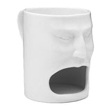 Face Shape Ceramic Cookie Holder Mug with Biscuit Holder White V1192-AZ-W-27414