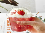 200 PACK 9 oz Clear Plastic Cups With Dome Lids, Crystal Clear Dessert Cups for Ice Cream, Latte, V1258-DP02-C-1340