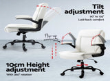 Artiss Computer Desk Executive Office Chairs Sets White DESK-140M-CHAIR-7023-WH