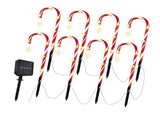 12 Pack Solar Candy Cane 8 Modes Xmas Decorations Ground Stake Outdoor Pathway Candy Cane V1294-YM0901-3119240105111