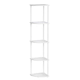 Levede Corner Bookshelf Adjustable Corner Bookcase Unit Living Room White CH1184-WH-AU