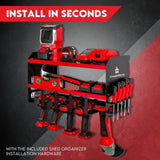 Power Tool Organiser Wall Mounted Drill Storage Organizer Holder Milwaukee Red V379-TORGZRED231201