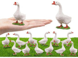 12 Pcs Desktop Goose Mini Plastic Desk Goose Statue, Small Geese Figurines for DIY Crafts, Farm V1192-AZ-W-26261