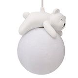 Bear Moon Pendant Lamp 3D Moon Pendent Light Ceiling Hanging Lamp for Bedroom Children Room V1294-YM0901-3119250023211