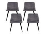 Artiss Dining Chairs Set of 4 Velvet Horizontal Slope Grey MO-DIN-03-VEL-GYX4