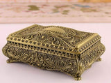 Metal Jewelry Box Rectangular Trinket Storage Box Vintage Jewelry Box for Women Girls Birthday V1366-AZ2-W-18633