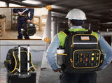 Heavy Duty Professional Tool Backpack - 18 Inch Large Capacity - Waterproof Solid Rubber Base, V888-ELOSUNG18539
