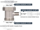 Premium Elongated Toilet Seat with Bidet T Adapter V1258-DP02-C-838