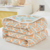 100% Cotton 6-Layer Gauze Summer Blanket & Towel Blanket - Ultra Soft & Breathable Reversible Quilt, V888-ELOSUNG55387-1
