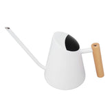 Watering Can with Long Spout Rustproof Stainless Steel Watering Pot with Wooden Handle for Garden V1294-YM0703-3111230098011