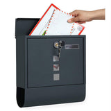 Wall Mounted Lockable Mailbox Galvanized Steel w/ Copper Lock V178-66797