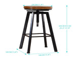 Levede 2x Bar Stools Industrial Kitchen BR1001-2