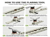 45&deg Eccentric Manual Copper Tube Expander Tool with Metric and Imperial Steel Clamp Plate for HVAC V1341-ZY-JWDGV5EB-SILVER-S