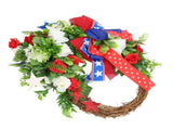 4th of July Patriotic Wreath Independence Day Wreath Decorations for Front Door Fireplace V1294-YM0715-3115220063011