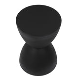Modern Hourglass Shaped Stool Round End Table Stool for Shoe Changing Home Use 43x30cm Black V1294-YM0901-3116240003612