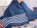 Fleece Wearable Blanket with Buttons - Comfy Poncho Throw Flannel Blanket Shawl V1369-AZ3-W-20487