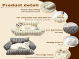 Cozy Foldable Pet Sofa Bed with Plush Sherpa Fleece A Portable, Warm Retreat for Cats and Small V1341-ZY-23Q9DWBL-BEIGE